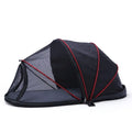 Foldable L code cat tent with half mesh ventilation panels in blue colour option
