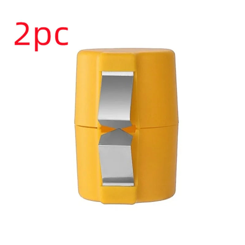 Kitchen egg shell opener and beater tool in orange red, pink or yellow colour weighing 35g