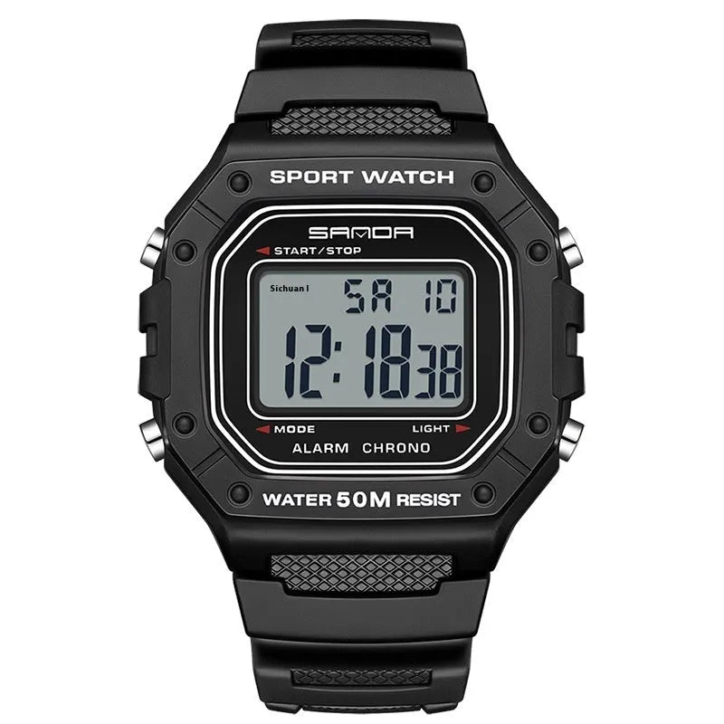Youth waterproof electronic watch with alarm in six colour options