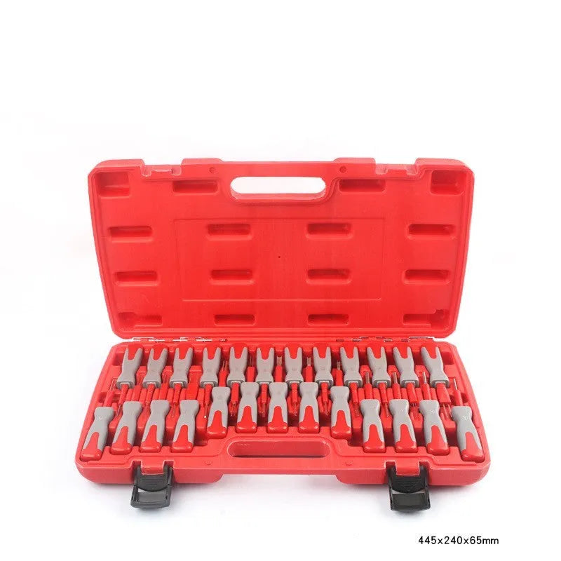 25-piece car terminal removal tool set in case measuring 445x240x65 mm for circuit pull out and wire harness disassembly