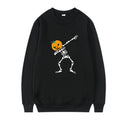 Women's printed crew neck long sleeve casual top in cotton-polyester blend, shown in one of five available colours.