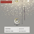 Adjustable pendant light in gold finish with three-color dimming for living room