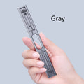 Aluminium adjustable laptop cooling bracket in silver or grey on desktop