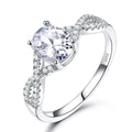 Sterling silver ring with oval nano morganite stone in round shape, available in multiple colours on white background