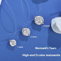 Women's 925 silver moissanite clavicle chain with plum blossom pendant on invisible fishing line, white moissanite option