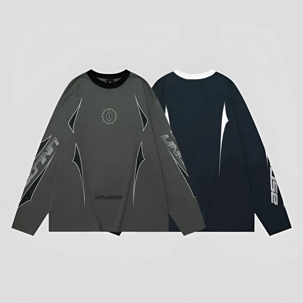 Men's grey drop shoulder cotton pullover sweatshirt with loose fit and long sleeves