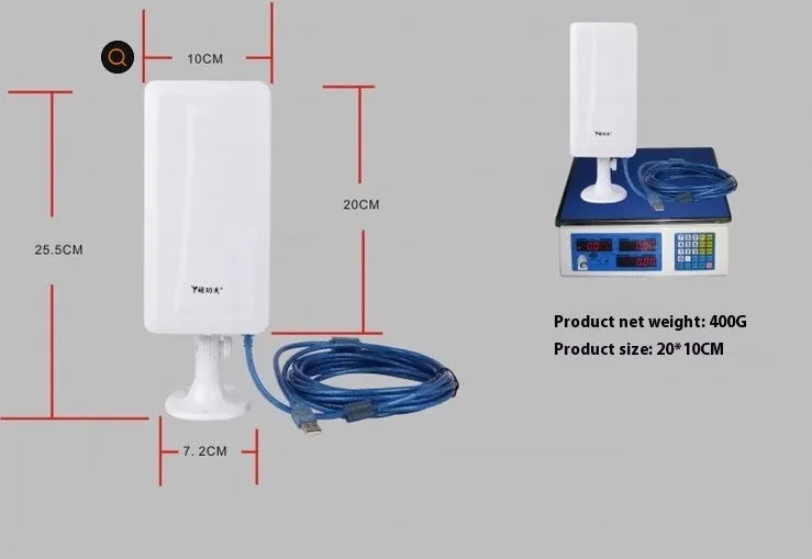 White high power USB wireless network card with type USB interface