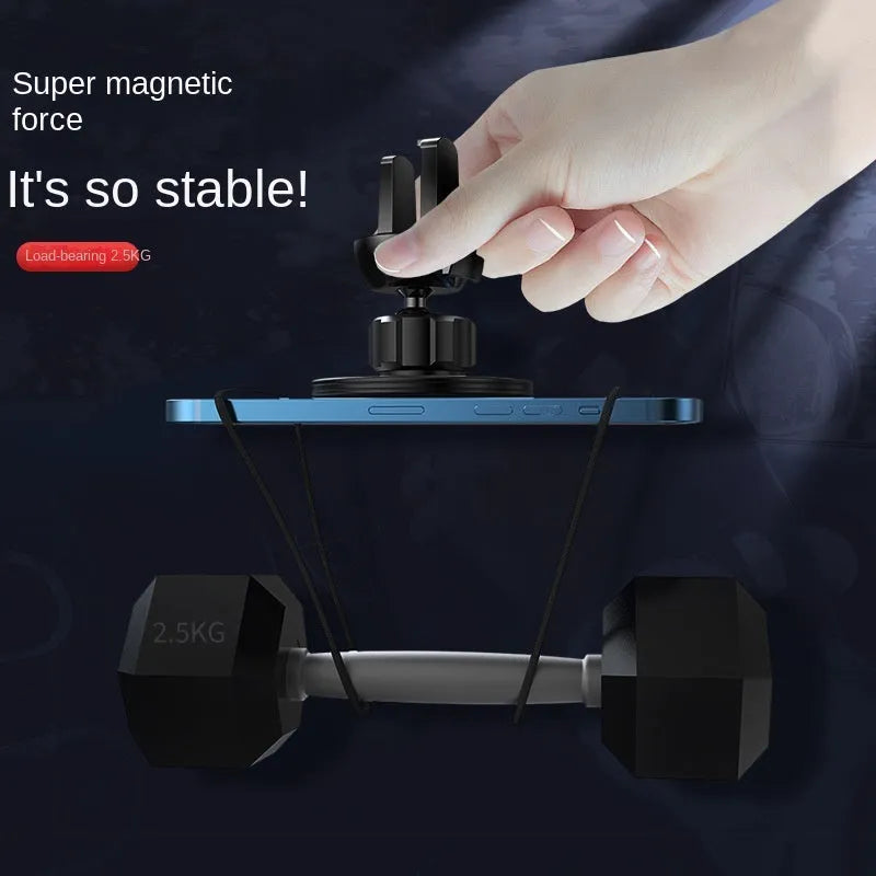 Black aluminium alloy magnetic car air vent phone holder with rotating mount