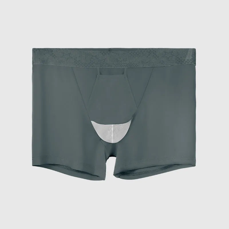 Men's ice silk nylon sports briefs in multiple colours with mid-waist design