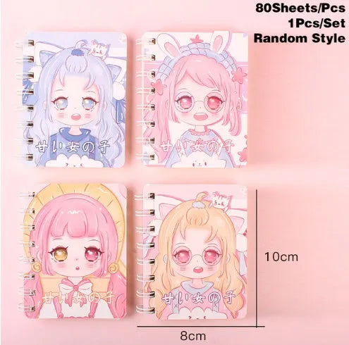 105x80mm cloth cover coil notebook with screw binding showing random colour design options