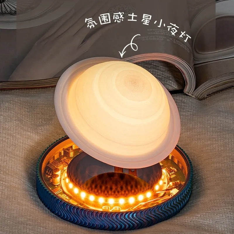Magnetic suspension moon small night lamp in 3D printed modern design