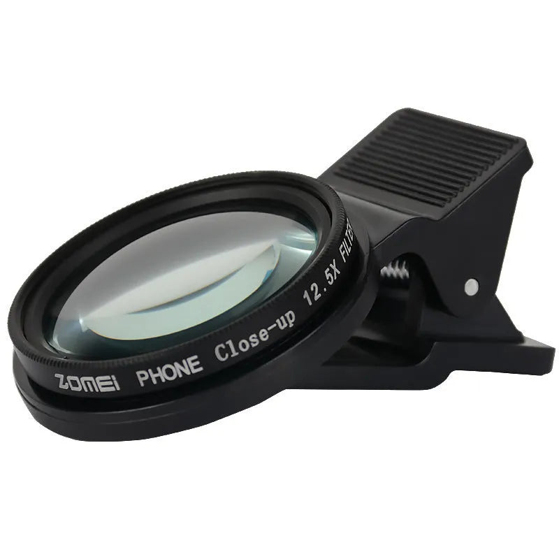 12.5x magnification smartphone macro lens with 37mm diameter and aluminum alloy frame