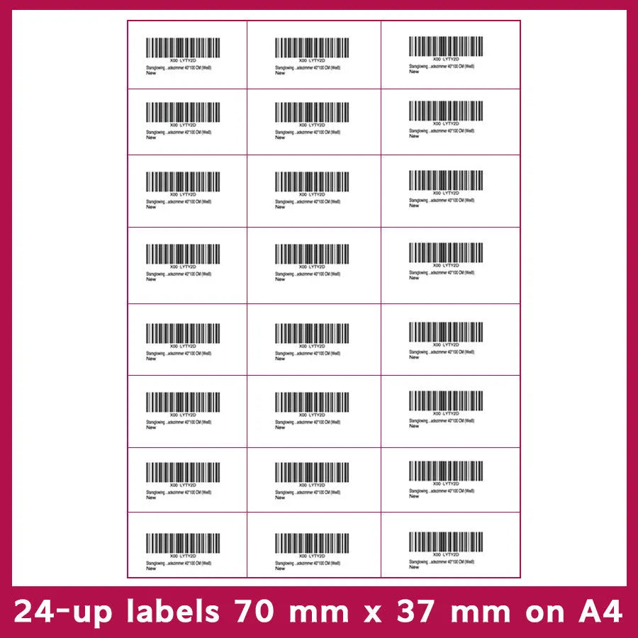Pack of blank white A4 FBA label paper sheets for printing barcodes