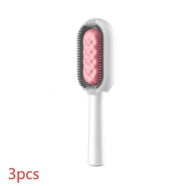 Green plastic pet hair removal comb with disposable wipes sticker for cats and dogs