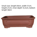 Handmade rectangular purple clay flowerpot shown in a large size for bonsai or garden plants