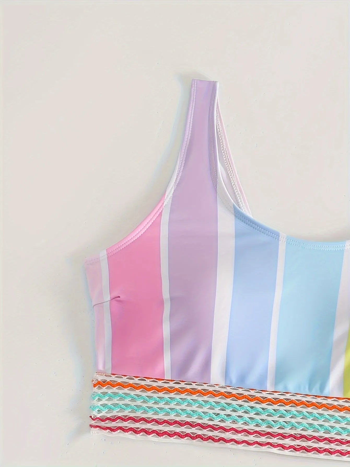 Women's striped sport bikini set for swimming and wading activities