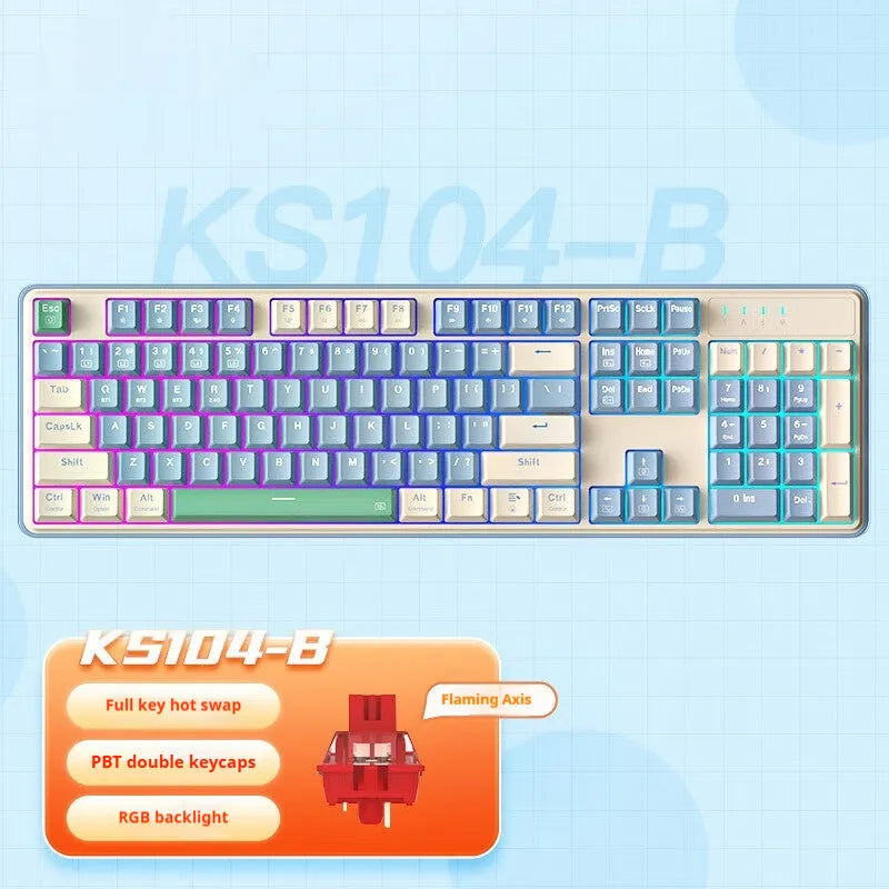 Red Dragon 104-key mechanical gaming keyboard in a selected colour with USB cable.
