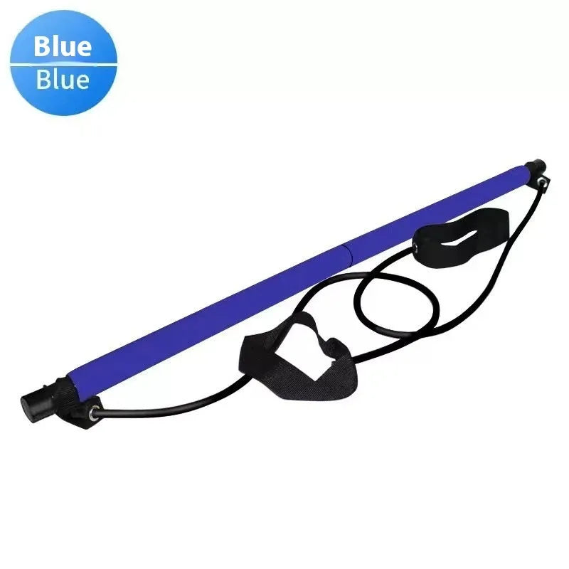Adjustable fitness pulling rope in purple, pink, blue, or black colours for hip training and yoga