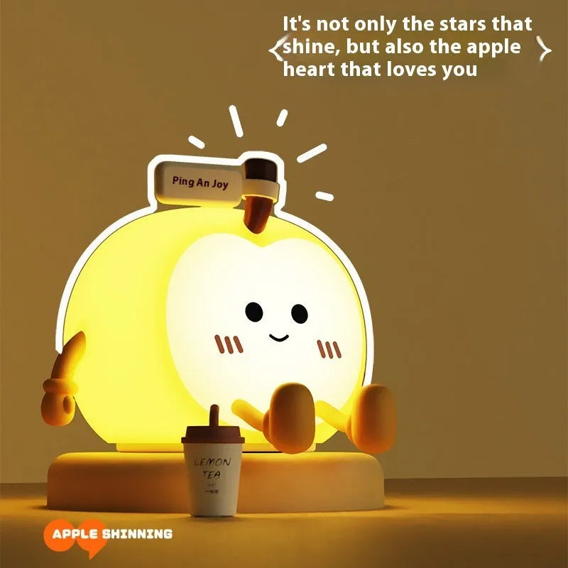 Qian'an Xile night light USB charging built-in battery yellow light geometric stereo cartoon style bedroom desktop