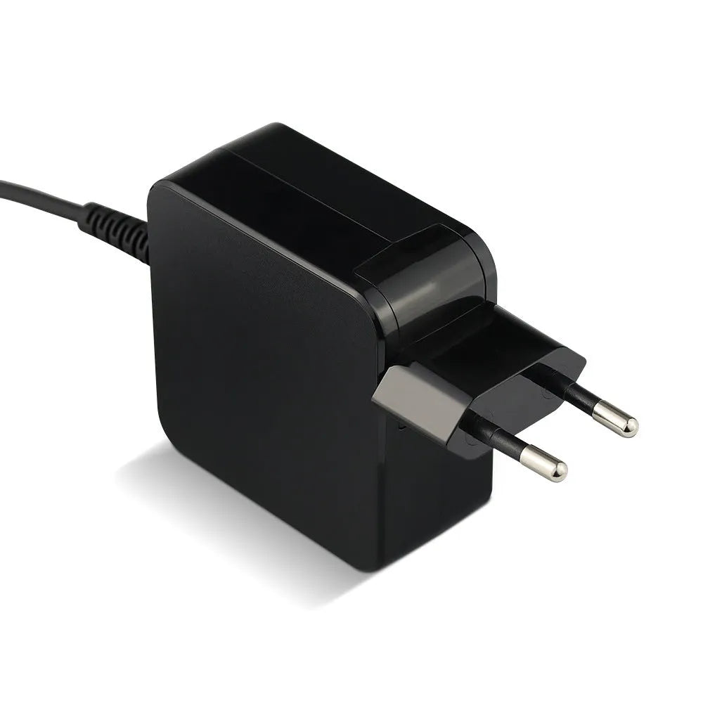 Black Hua 45W laptop charger adapter with EU and US plug compatibility