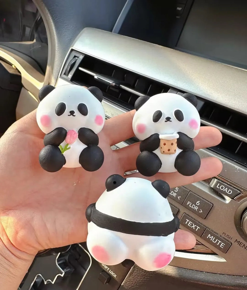 Cute panda character car vent perfume decoration clipped to automotive air vent