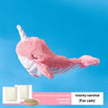 Pet electric simulation molar tooth cleaning toy USB rechargeable long wool carved velvet soft cloth Blue Shark style