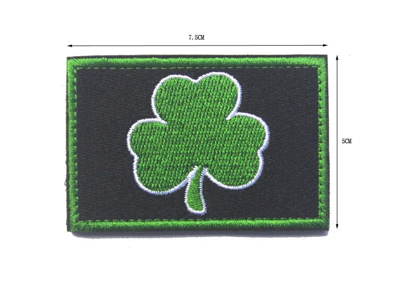 Outdoor embroidered fabric badge with velcro backing showing camouflage design