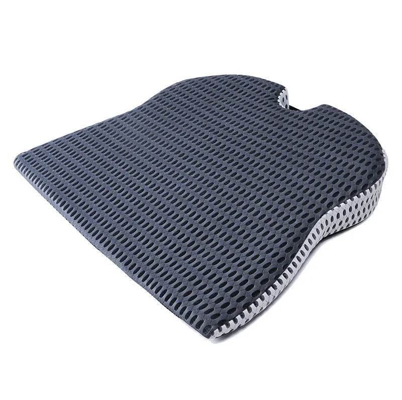 Memory foam cushion with elastic strap for car or office chair in solid colour