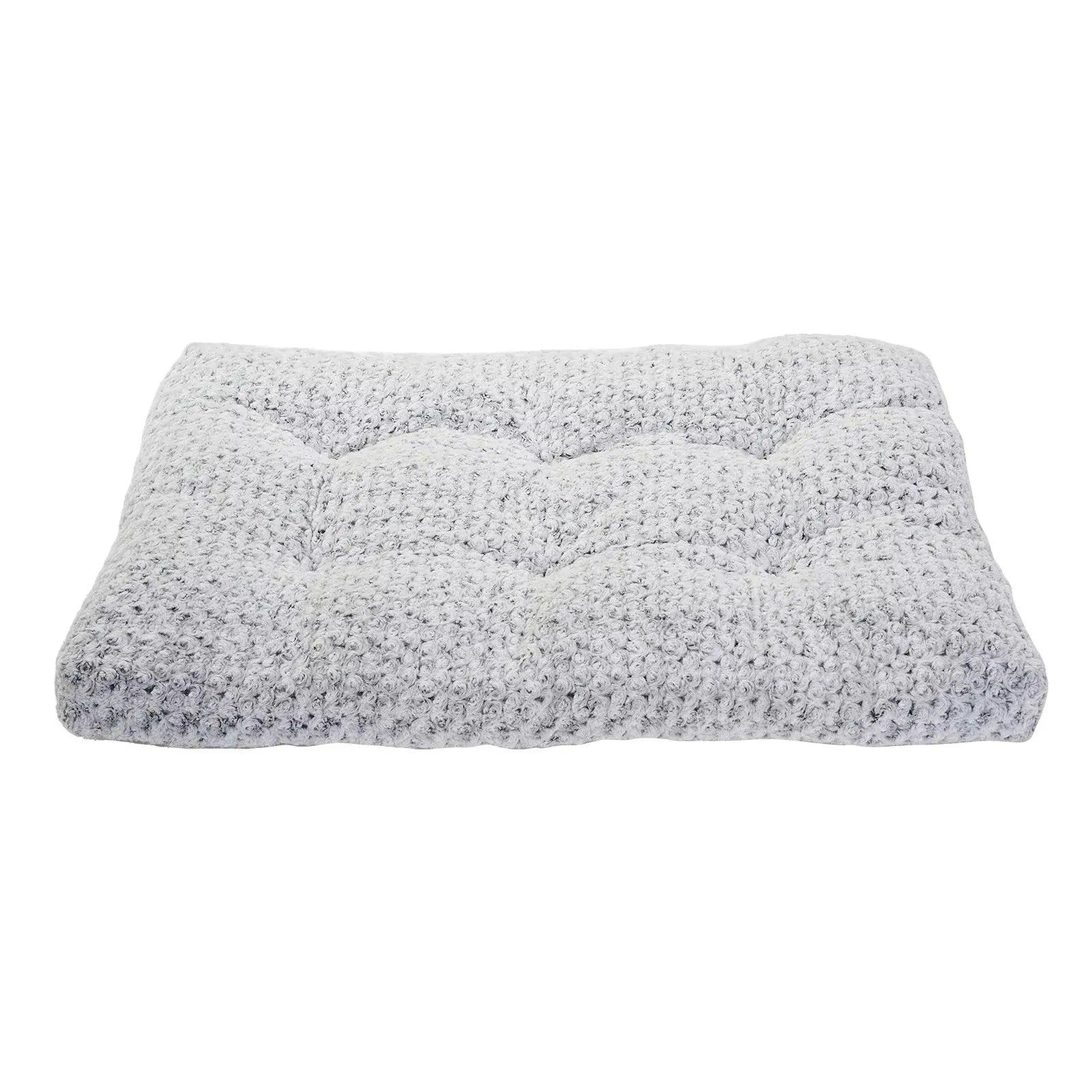 Washable plush dog bed mat in rose velvet with anti-slip bottom, available in sizes S to XXL