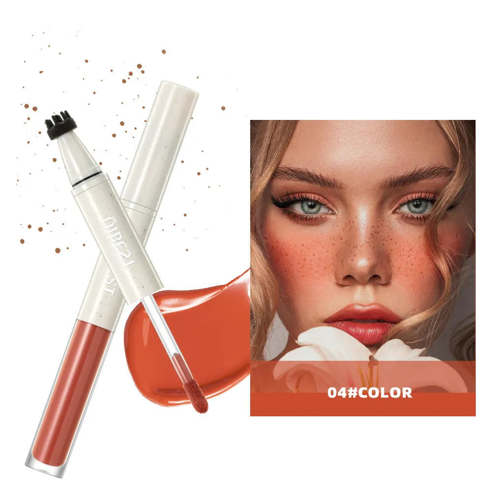 Double-headed powder blusher with matte finish in standard specification