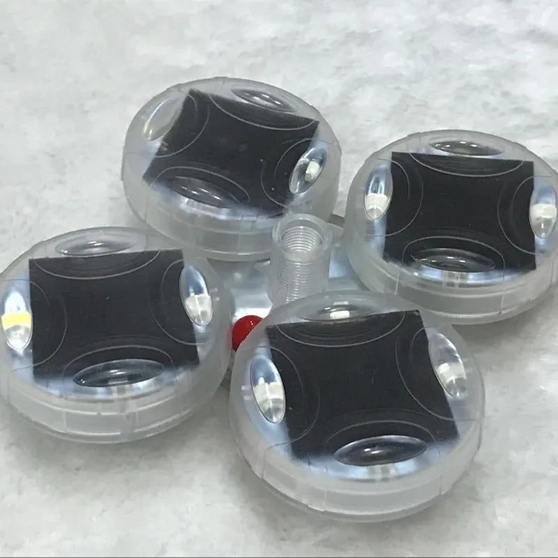Colourful solar-powered LED valve lights for vehicle wheel hubs with 15 flash modes