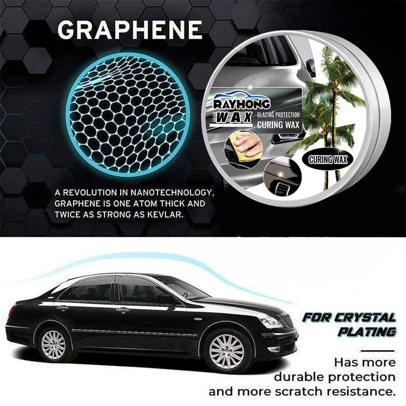 Car coating wax kit showing square wax block and applicator sponge for paint protection