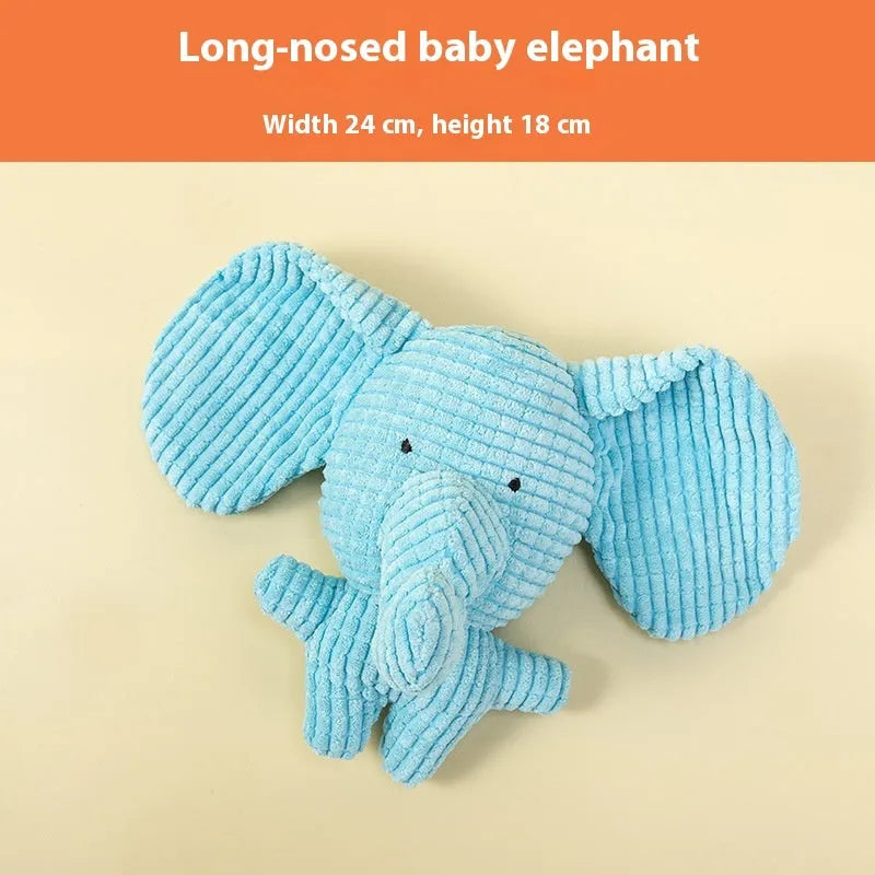 Bite-resistant puppy plush toy in donkey style with pink gray colour, soft plush material for teething