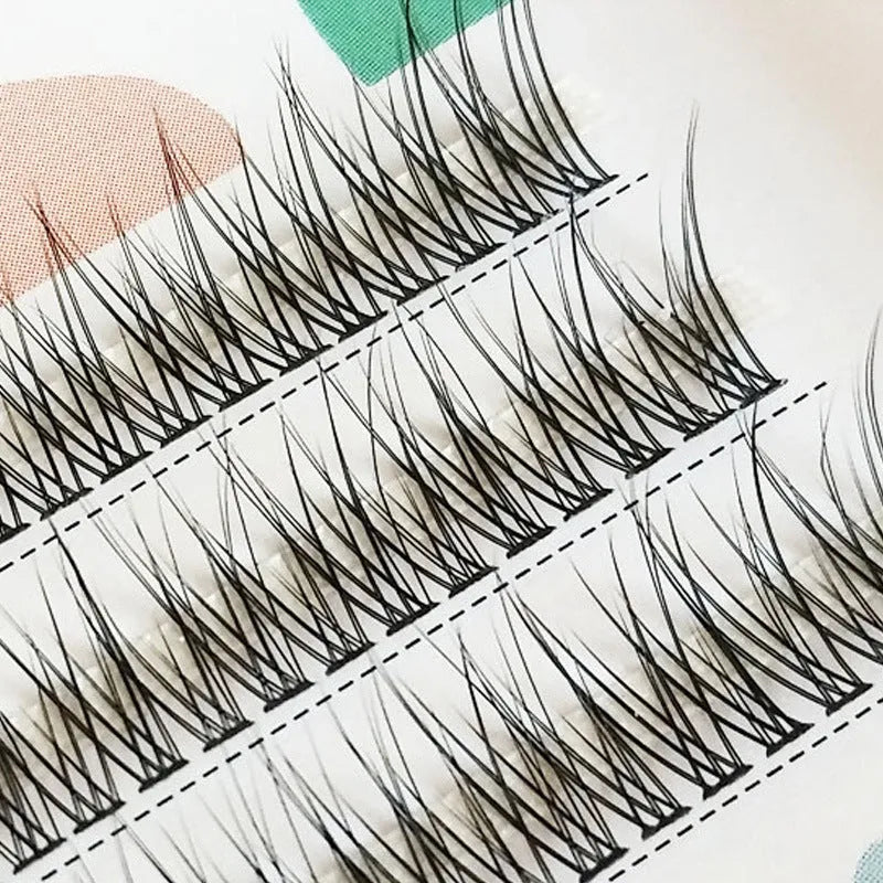 V-shaped fairy fishtail false eyelashes black fibre lashes 8-12mm length options