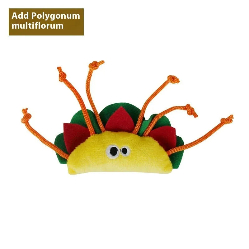 Polygonum multiflorum catnip plush chew toy in food shapes for cats