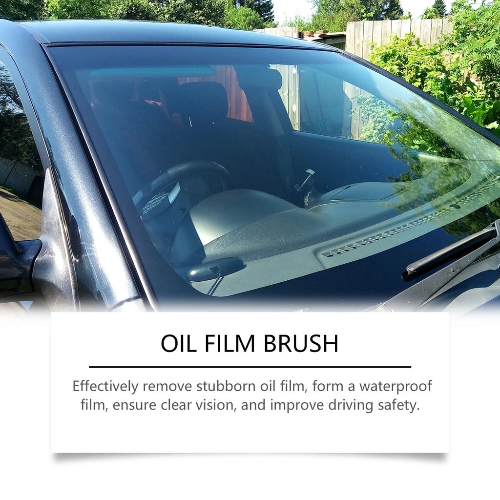 Car oil film cleaning brush set with 120ml bottle and brush for windscreen glass