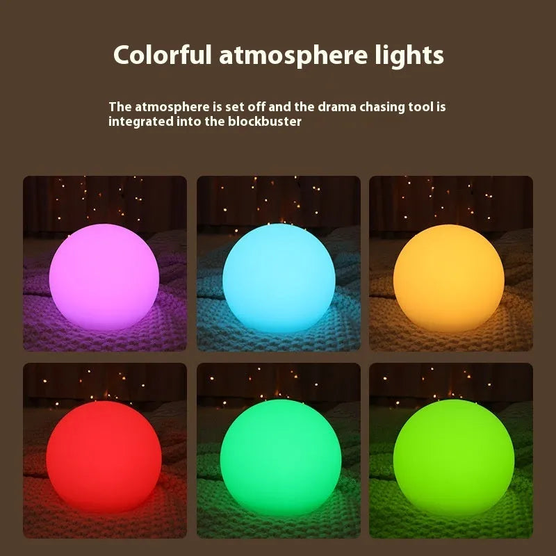 Dry battery night lamp ball shape D15CM remote control timing white modern simplicity