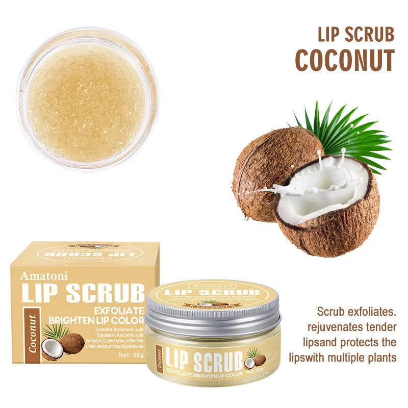 Amatoni lip scrub cream pot in 30g size for exfoliating and moisturising lips.