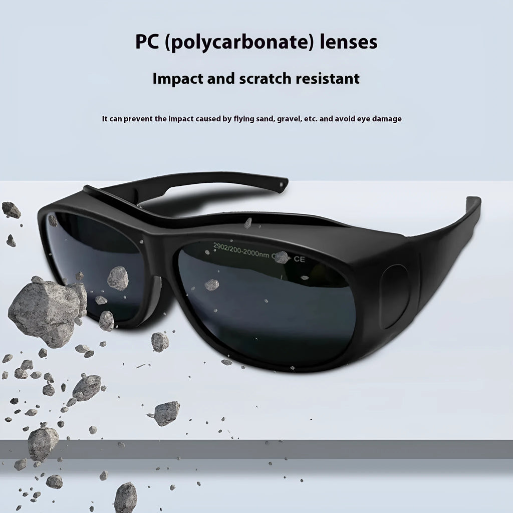 Laser protection goggles with PC lenses for 200-2000nm wavelength protection