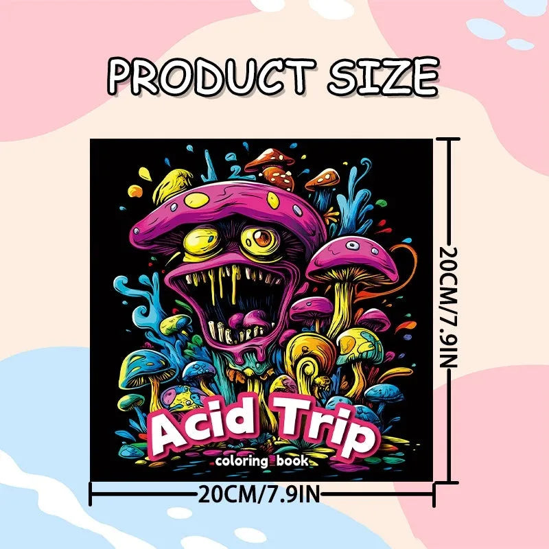 Acid tour colour painting book with 200mm paper pages for drawing and sketching