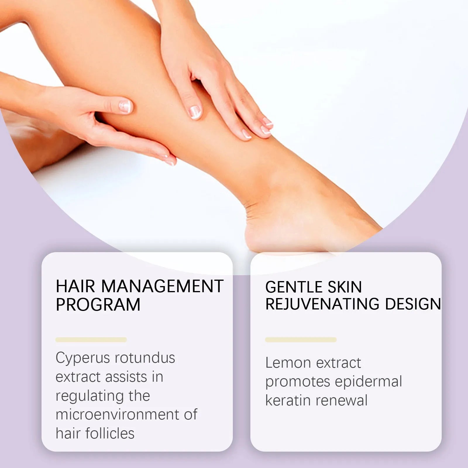 60ml bottle of fragrant hair removal treatment oil with natural plant extracts