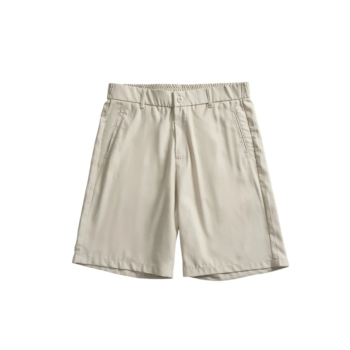 Men's lyocell casual shorts in apricot colour with loose fit design and elastic waistband