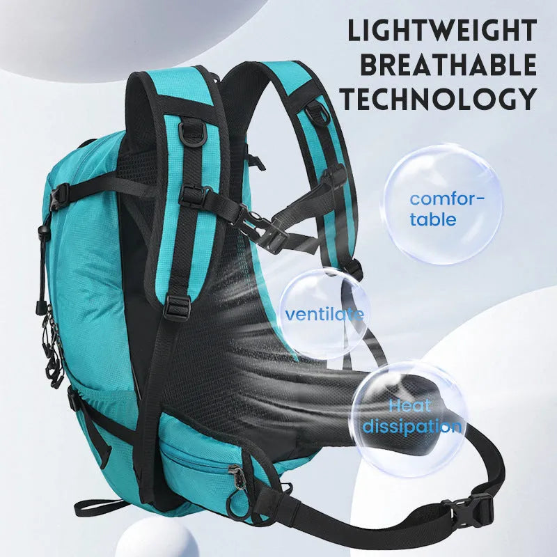 Outdoor multifunctional waterproof hiking backpack in black, capacity below 20L, Oxford cloth material