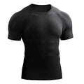 Men's quick-dry short-sleeve workout T-shirt in gray, chemical fibre blend for exercise and running