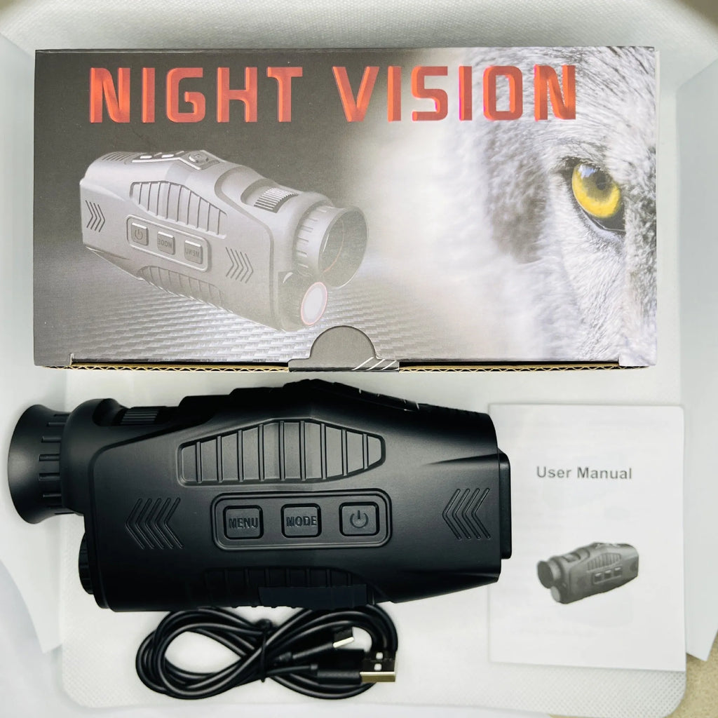 Hd infrared night vision monocular 1080P with 5X zoom and 3W infrared spotlight, 160x75x55mm