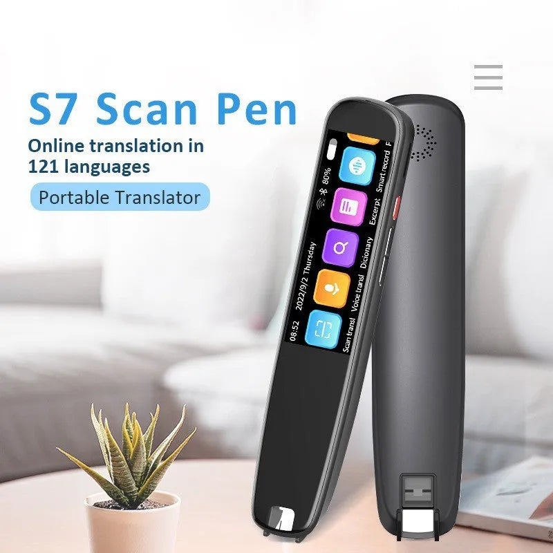 S3 Black offline scanning translation pen with zinc alloy body and USB data line