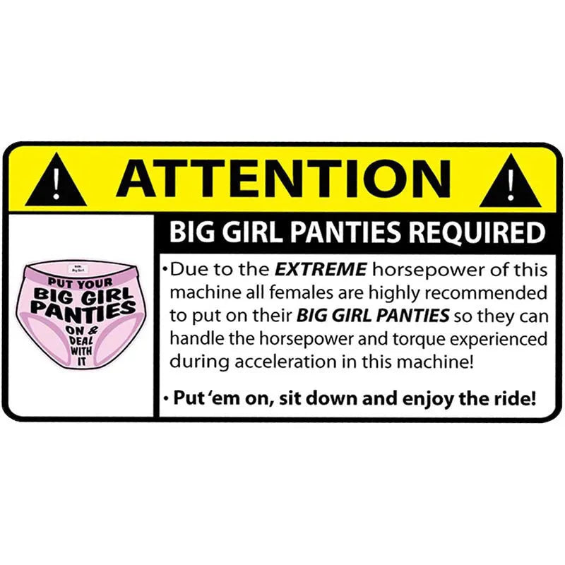 13cm PVC vinyl comic car warning sticker on vehicle window