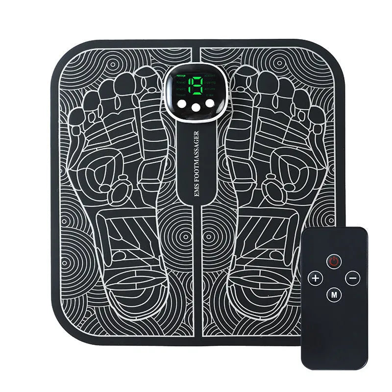 USB rechargeable foot reflexology massager mat with remote control and multiple colour options