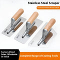 Decorative floor wall putty stainless steel scraper with wooden handle and 0.7mm blade
