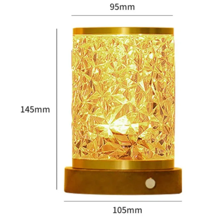 Rotating water ripple small night light with acrylic dome on solid wood base for bedroom use